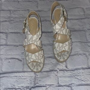 Michael Kors Cream and Tan Sandals